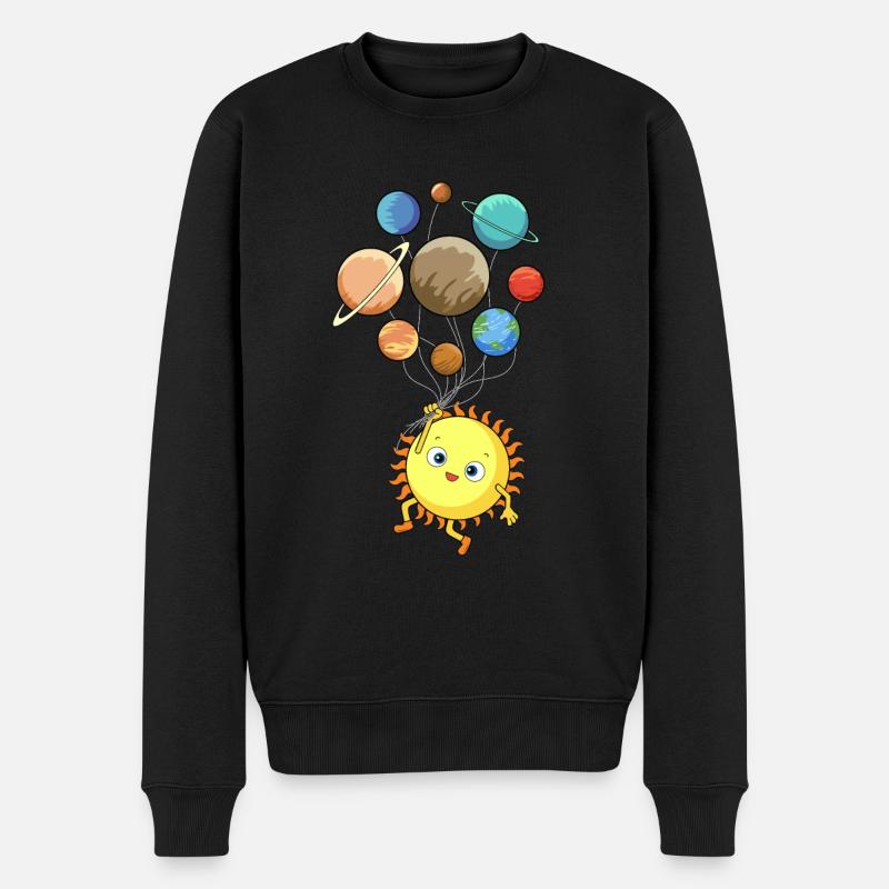 Sonnenystem Planeten Sonne Luftballons - Männer Premium Bio Pullover - Schwarz