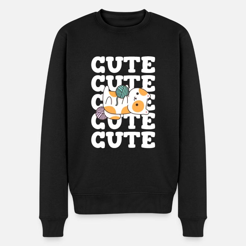Boule de chat de chats mignons de laine - Pull Premium bio Homme - noir