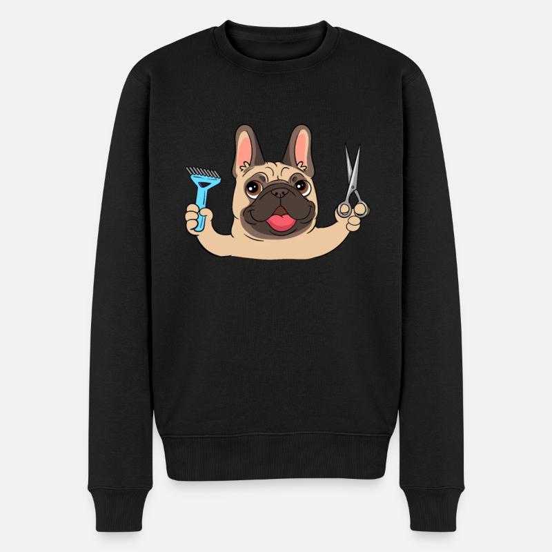 Hundefriseur Hundefrisör Mops Pet Groomer - Männer Premium Bio Pullover - Schwarz