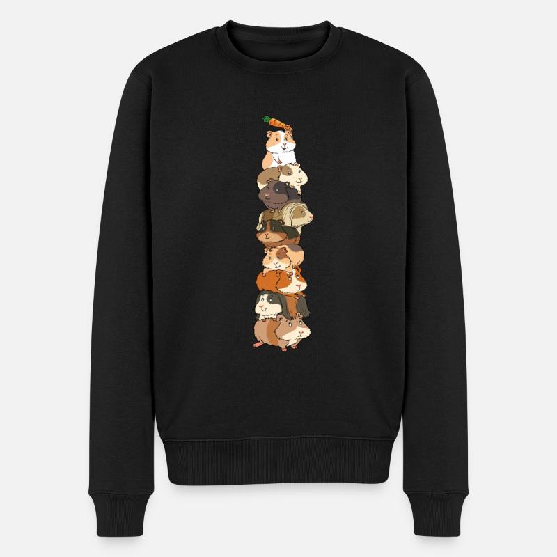 Meerschweinchen Turm Karotte Kunststück Pyramide - Männer Premium Bio Pullover - Schwarz