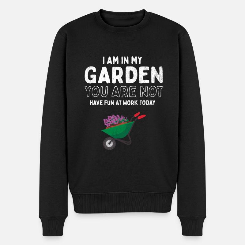 Herren Gärtner Ruhestand Geschenk Ich bin in meinem Garten - Männer Premium Bio Pullover - Schwarz