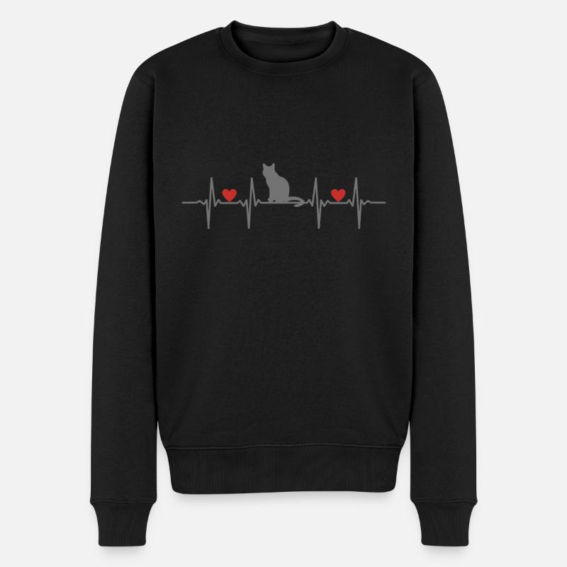 Chats Chaton Chat Maman Chat Papa Chat Chat Chat - Pull Premium bio Homme - noir