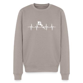 Drachensteigen Wind Herbst Papierdrache Drachen - Männer Premium Bio Pullover - Taupe - Vorne - Nico (187cm)