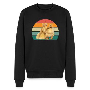 Enten Schwimmen Fliegen Watscheln Gummiente Ente - Männer Premium Bio Pullover - Schwarz - Vorne - Nico (187cm)