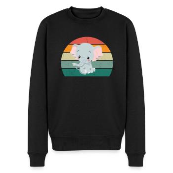 Eléphant Pachyderme Proboscis Afrique Trompettes Éléphant - Pull Premium bio Homme - noir - Devant - Nico (187cm)