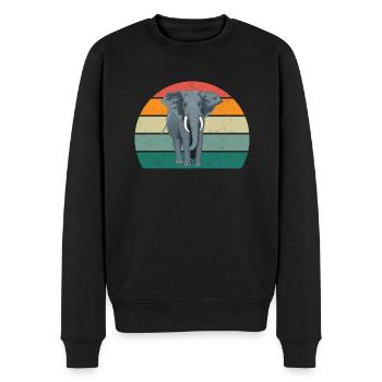 Eléphant Pachyderme Proboscis Afrique Trompettes Éléphant - Pull Premium bio Homme - noir - Devant - Nico (187cm)