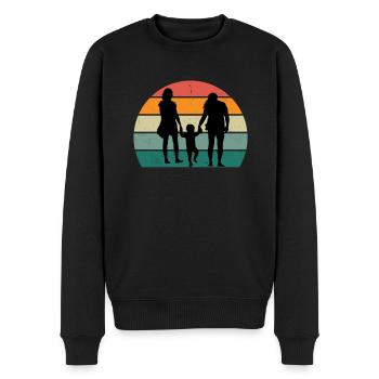 Familie Mama Papa Kind Sohn Tochter Tante Onkel - Männer Premium Bio Pullover - Schwarz - Vorne - Nico (187cm)