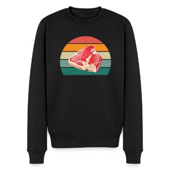 Butcher Fleischer Wurst rind Fleischerei Fleischerei Fleisch - Men's Premium Organic Jumper - black - Front - Nico (187cm)