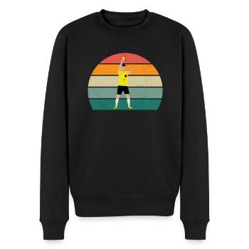 football ,footballer ball ,game ,player, player - Men's Premium Organic Jumper - black - Front - Nico (187cm)