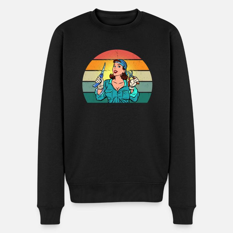 Gärtner Gärtnerin Hecke Rasen Rasenmähen Garten - Männer Premium Bio Pullover - Schwarz