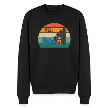 Zaster Moneten Scheine Münzgeld virtuelles Geld - Männer Premium Bio Pullover - Schwarz - Vorne - Nico (187cm)