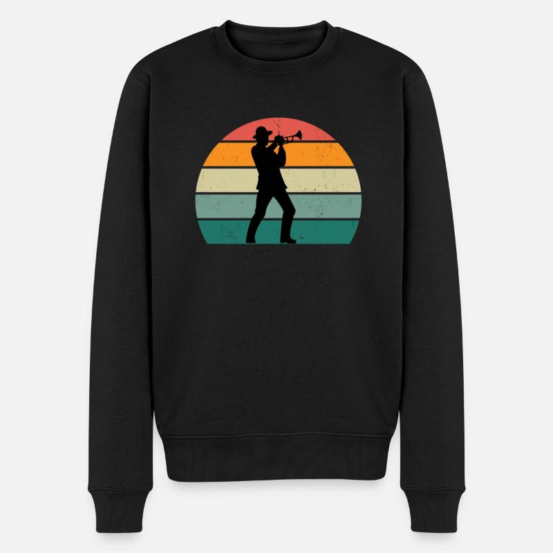 Posaunist Posaune Trompetenspieler Trompete - Männer Premium Bio Pullover - Schwarz