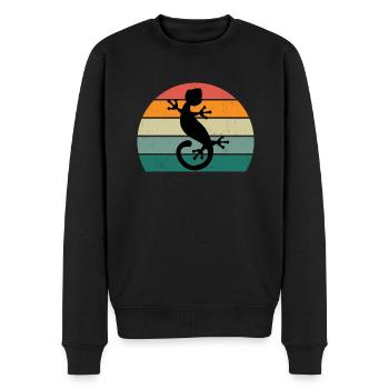 Lézards Lézards Alternant reptiles à écailles chaudes - Pull Premium bio Homme - noir - Devant - Nico (187cm)