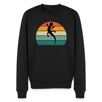 Echse Eidechsen Wechselwarm Schuppen Reptilien - Männer Premium Bio Pullover - Schwarz - Vorne - Nico (187cm)