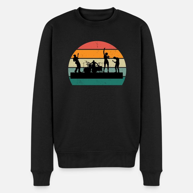 Schlagzeuger Trommel Trommler Drummer Schlagzeug - Männer Premium Bio Pullover - Schwarz
