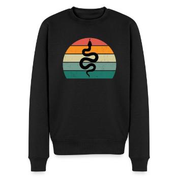 Schlange Boa Reptilien Würgeschlange Giftschlange - Männer Premium Bio Pullover - Schwarz - Vorne - Nico (187cm)
