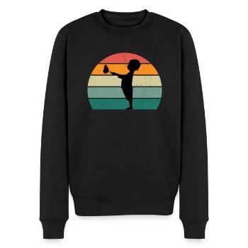 Chenille papillon Chenille Cocoon Mouche Fleur - Pull Premium bio Homme - noir - Devant - Nico (187cm)