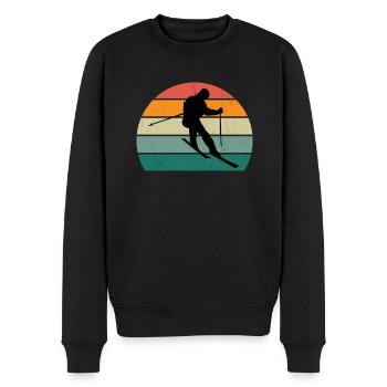 ski ski skieur skieur hiver neige montagnes - Pull Premium bio Homme - noir - Devant - Nico (187cm)