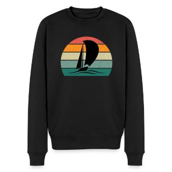 sail sailor sailboat sailboat boat boat - Men's Premium Organic Jumper - black - Front - Nico (187cm)