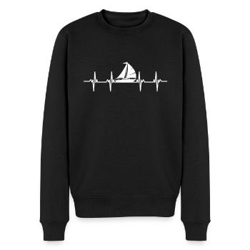 sail sailor sailboat sailboat boat boat - Men's Premium Organic Jumper - black - Front - Nico (187cm)