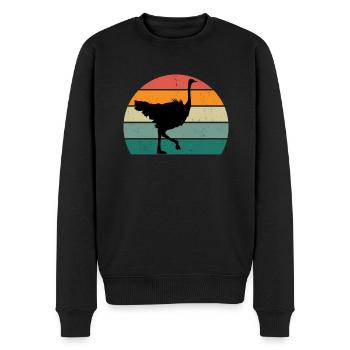 strauße laufvögel laufvogel vogel strauß afrika - Männer Premium Bio Pullover - Schwarz - Vorne - Nico (187cm)