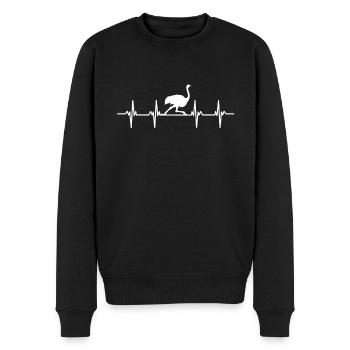 strauße laufvögel laufvogel vogel strauß afrika - Männer Premium Bio Pullover - Schwarz - Vorne - Nico (187cm)