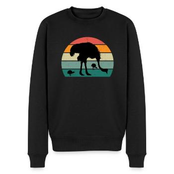 strauße laufvögel laufvogel vogel strauß afrika - Männer Premium Bio Pullover - Schwarz - Vorne - Nico (187cm)