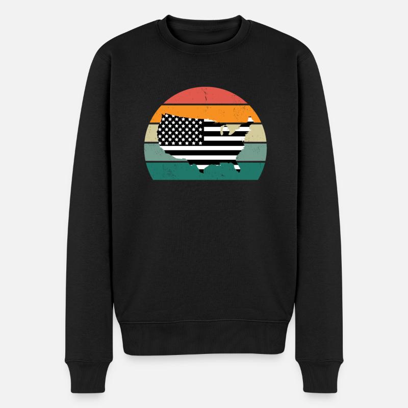 États-Unis Américain Américain États-Unis - Pull Premium bio Homme - noir