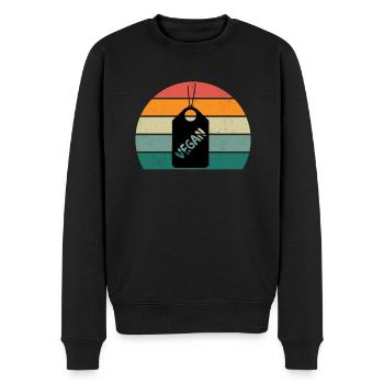Veganer Veganerin Vegetarier Vegetarierin Pflanze - Männer Premium Bio Pullover - Schwarz - Vorne - Nico (187cm)