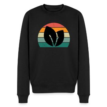 Veganer Veganerin Vegetarier Vegetarierin Pflanze - Männer Premium Bio Pullover - Schwarz - Vorne - Nico (187cm)