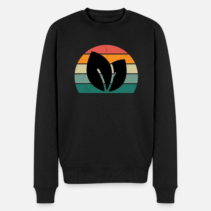 Veganer Veganerin Vegetarier Vegetarierin Pflanze - Männer Premium Bio Pullover - Schwarz