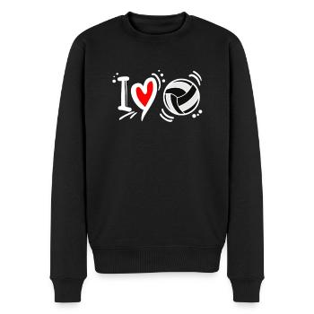 Volleyballerin Schmetterball Volley Volleyball - Männer Premium Bio Pullover - Schwarz - Vorne - Nico (187cm)