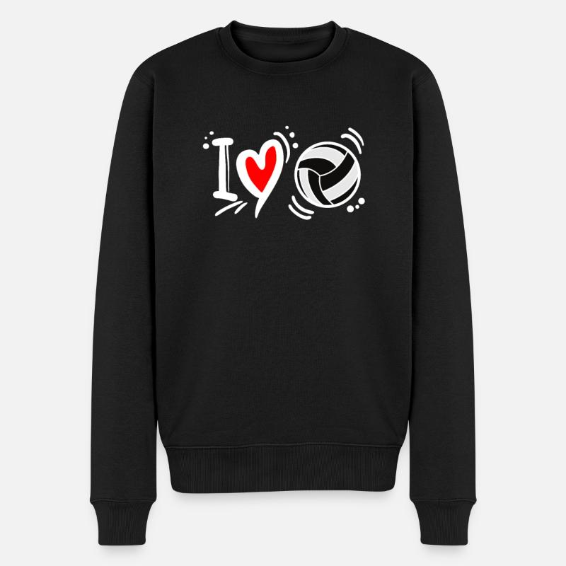 Volleyballerin Schmetterball Volley Volleyball - Männer Premium Bio Pullover - Schwarz