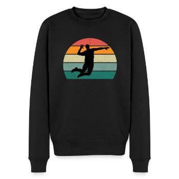 Volleyballerin Schmetterball Volley Volleyball - Männer Premium Bio Pullover - Schwarz - Vorne - Nico (187cm)