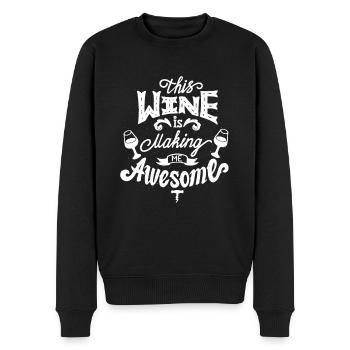 wines wine drinker wine drinker wine lover wine - Men's Premium Organic Jumper - black - Front - Nico (187cm)