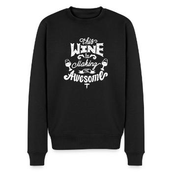 wines wine drinker wine drinker wine lover wine - Men's Premium Organic Jumper - black - Front - Nico (187cm)