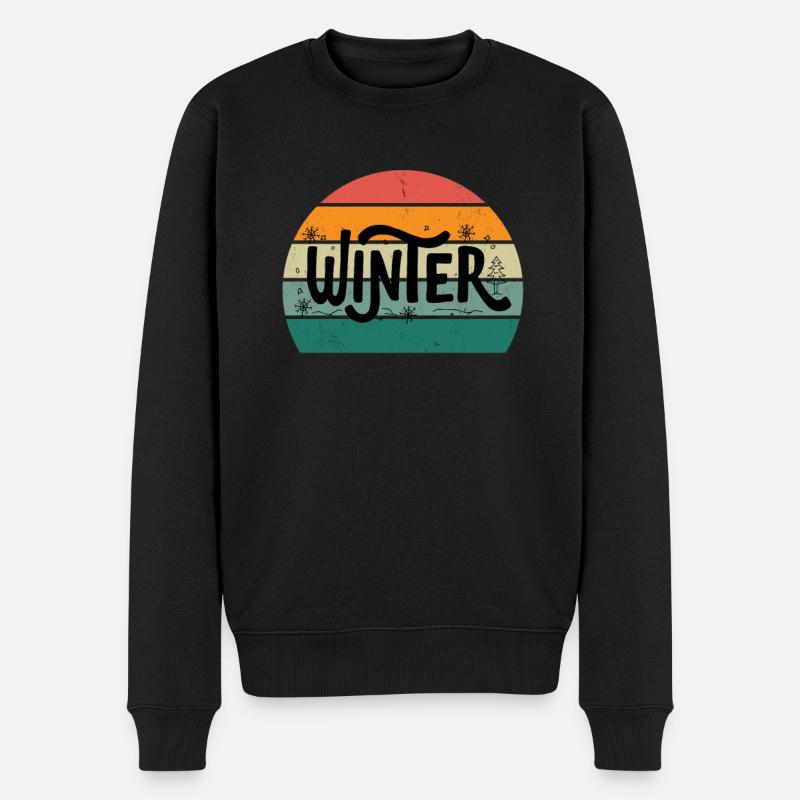 kalt kälte schnee eis schneemann schneeball winter - Männer Premium Bio Pullover - Schwarz