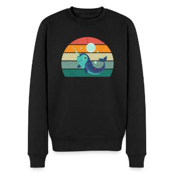 Baleines Cétacés Mammifères Mammifères marins Baleines - Pull Premium bio Homme - noir - Devant - Nico (187cm)