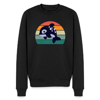 Baleines Cétacés Mammifères Mammifères marins Baleines - Pull Premium bio Homme - noir - Devant - Nico (187cm)