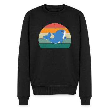 Baleines Cétacés Mammifères Mammifères marins Baleines - Pull Premium bio Homme - noir - Devant - Nico (187cm)