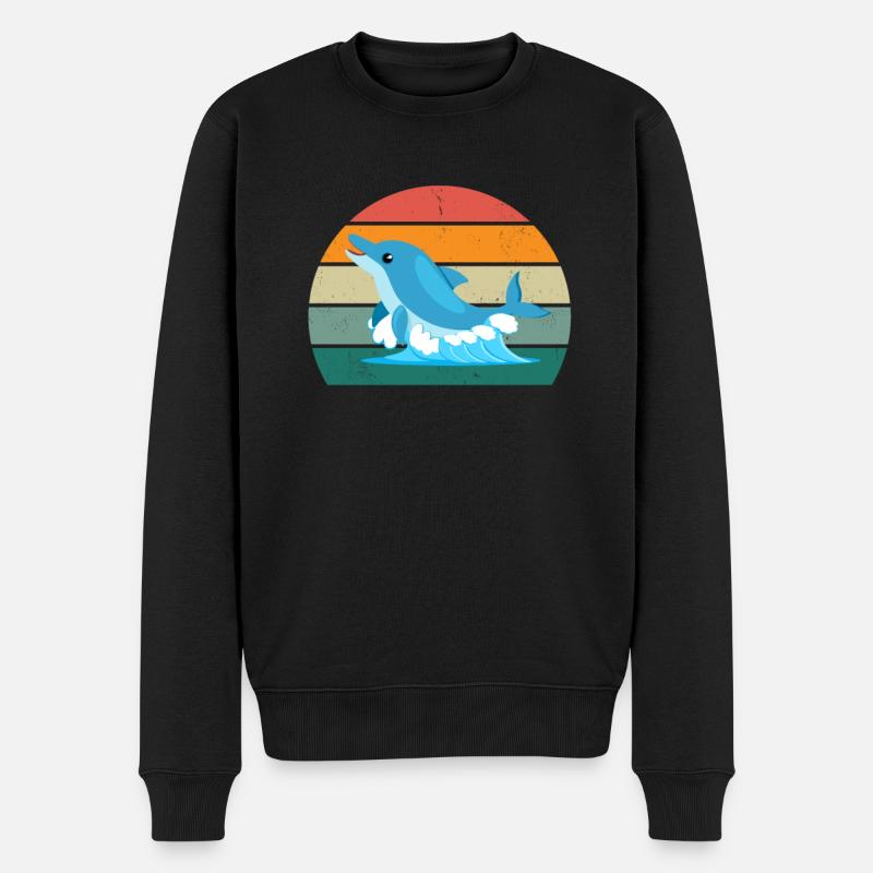 Baleines Cétacés Mammifères Mammifères marins Baleines - Pull Premium bio Homme - noir