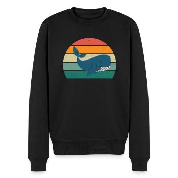 Baleines Cétacés Mammifères Mammifères marins Baleines - Pull Premium bio Homme - noir - Devant - Nico (187cm)