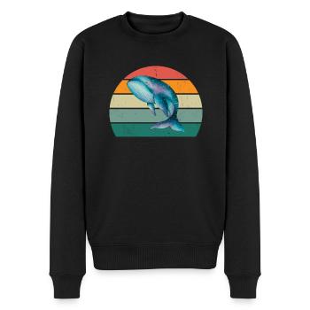 Baleines Cétacés Mammifères Mammifères marins Baleines - Pull Premium bio Homme - noir - Devant - Nico (187cm)