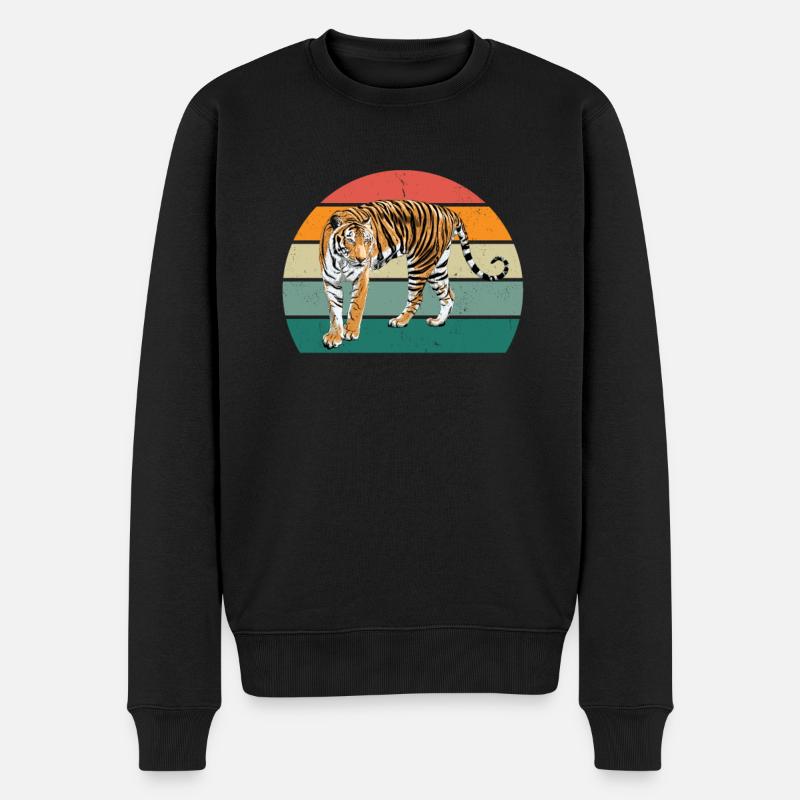 amurtiger tigerkäfig großkatze katze asien tiger - Männer Premium Bio Pullover - Schwarz