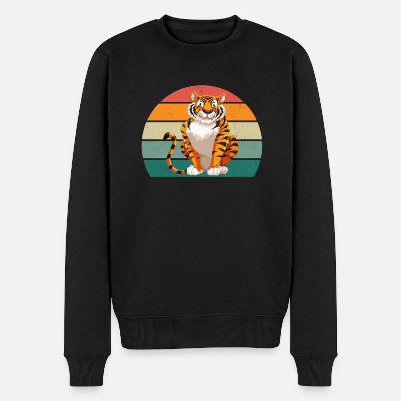 amurtiger tigerkäfig großkatze katze asien tiger - Männer Premium Bio Pullover - Schwarz