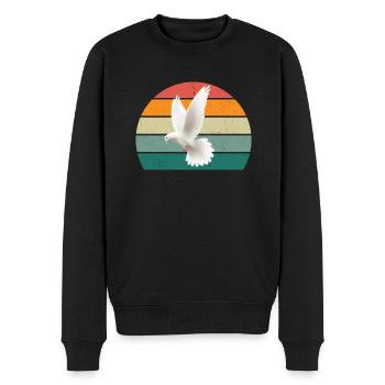 Pigeon plume pigeon vol pigeon pigeon troupeau pigeons - Pull Premium bio Homme - noir - Devant - Nico (187cm)