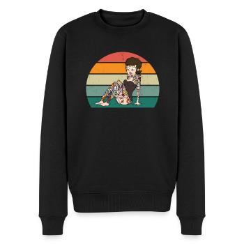 tatoo tattoo tattoowierer tattowierer körperkunst - Männer Premium Bio Pullover - Schwarz - Vorne - Nico (187cm)