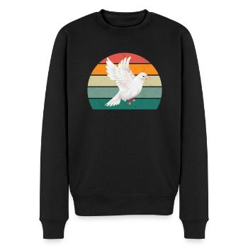 Pigeon plume pigeon vol pigeon pigeon troupeau pigeons - Pull Premium bio Homme - noir - Devant - Nico (187cm)