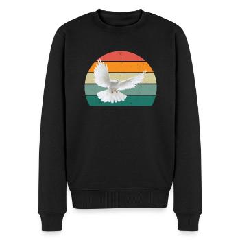 Pigeon plume pigeon vol pigeon pigeon troupeau pigeons - Pull Premium bio Homme - noir - Devant - Nico (187cm)