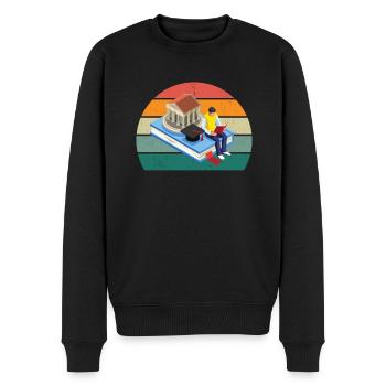 studieren student studium abschluss bachelor uni - Männer Premium Bio Pullover - Schwarz - Vorne - Nico (187cm)